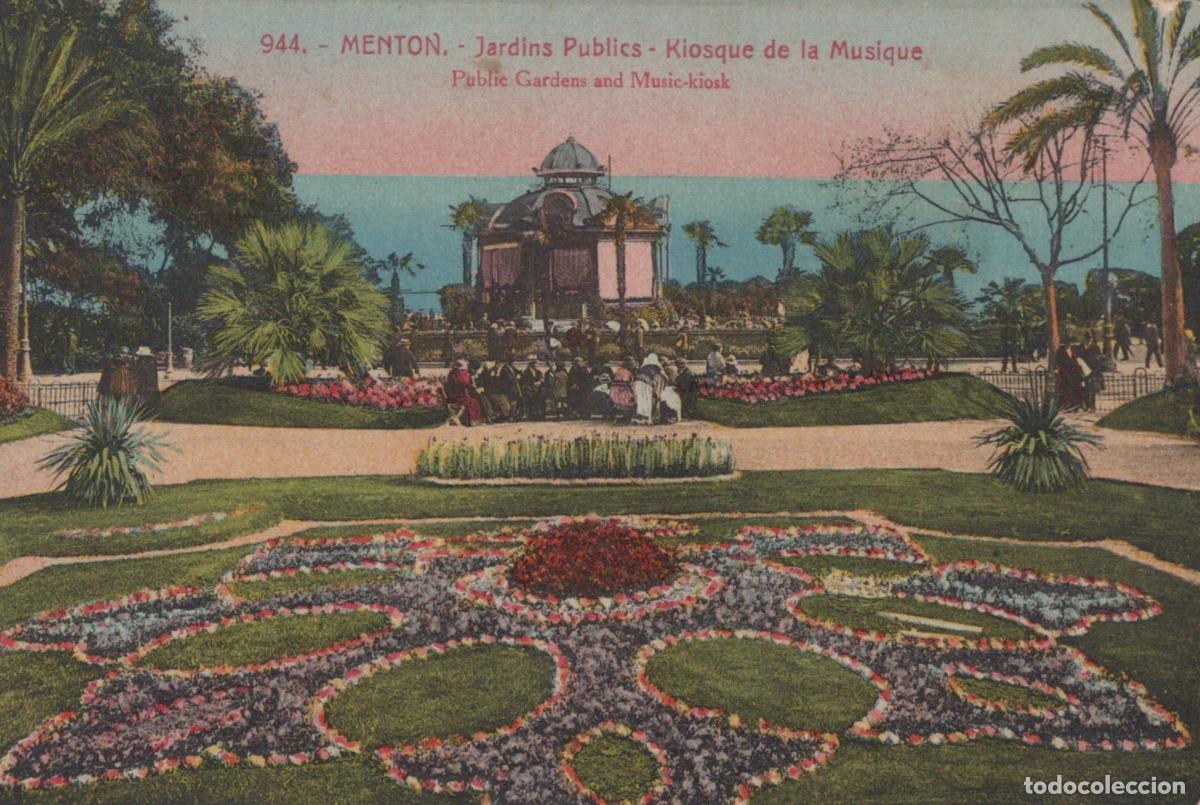 Postales: France Menton Public Gardens And Music Kiosk Unposted *YBC549