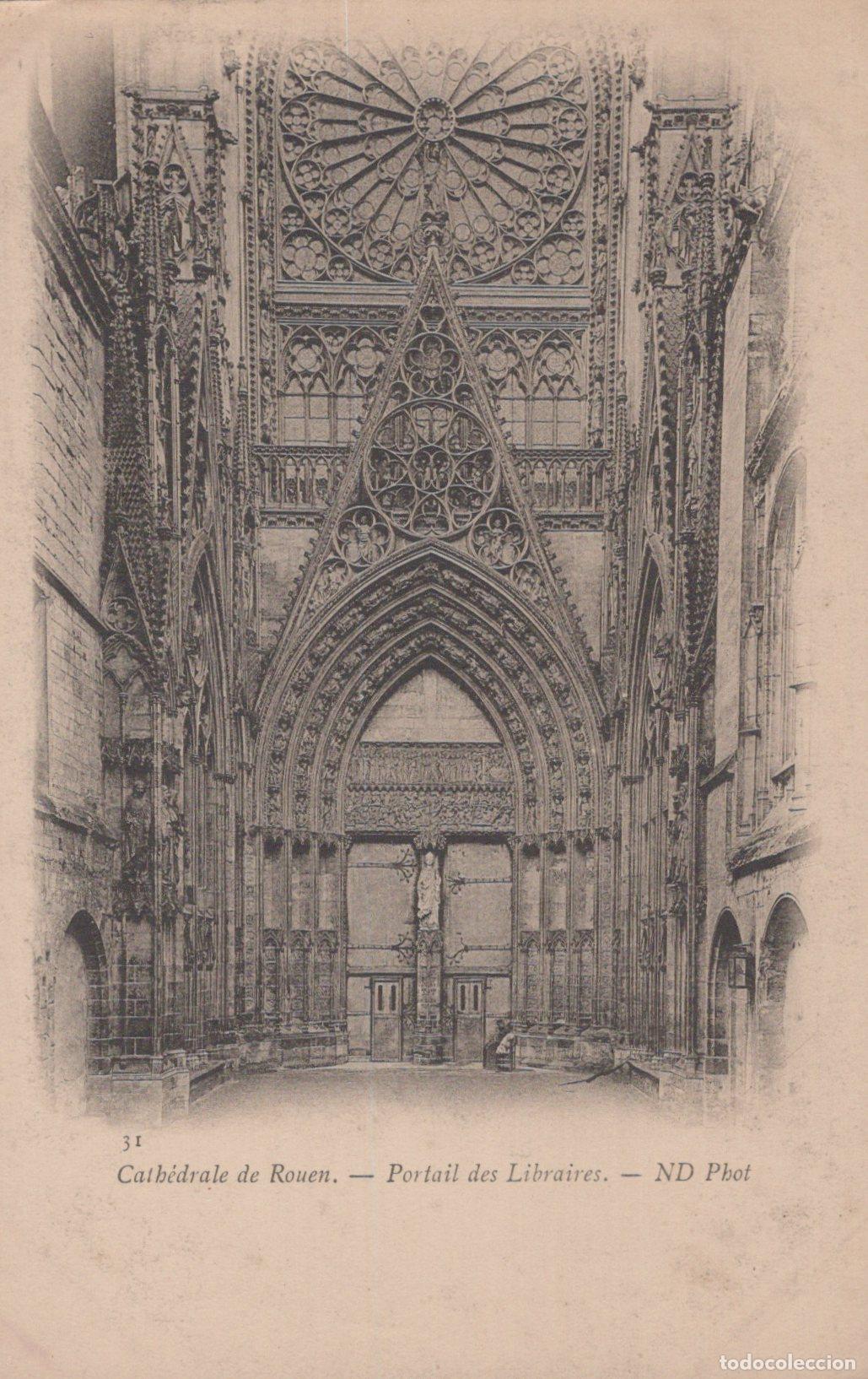 Postales: France Rouen Cathedral Booksellers Portal Gothic Unposted *YBC897
