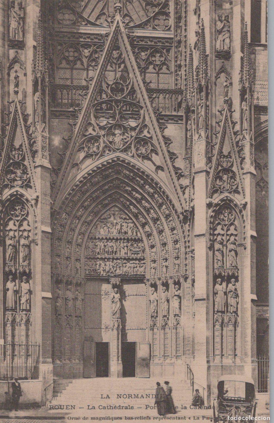 Postales: France Rouen Cathedral Portal De La Calende Normandy Unposted *YBC901