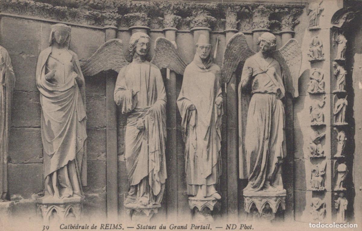 Postales: France Reims Cathedral Statues Of The Grand Portal Unposted *YBC561