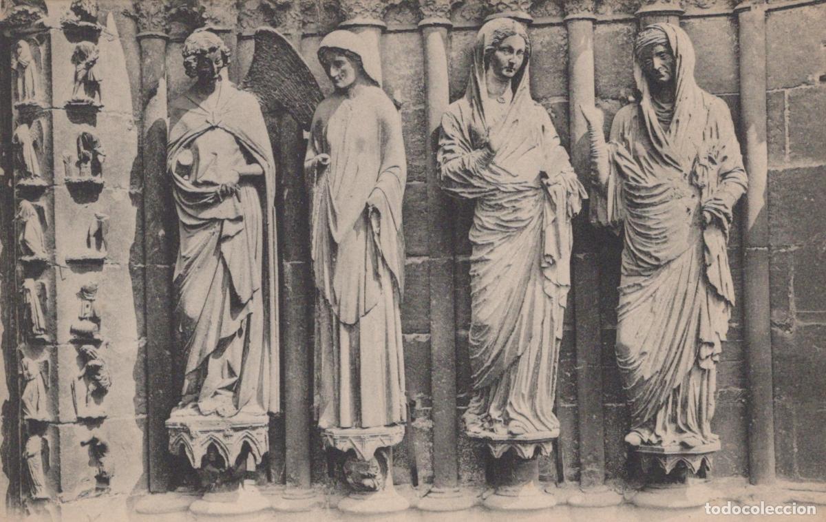 Postkarten: France Reims Cathedral Gothic Statues Of The Visitation And Unposted *YBC569