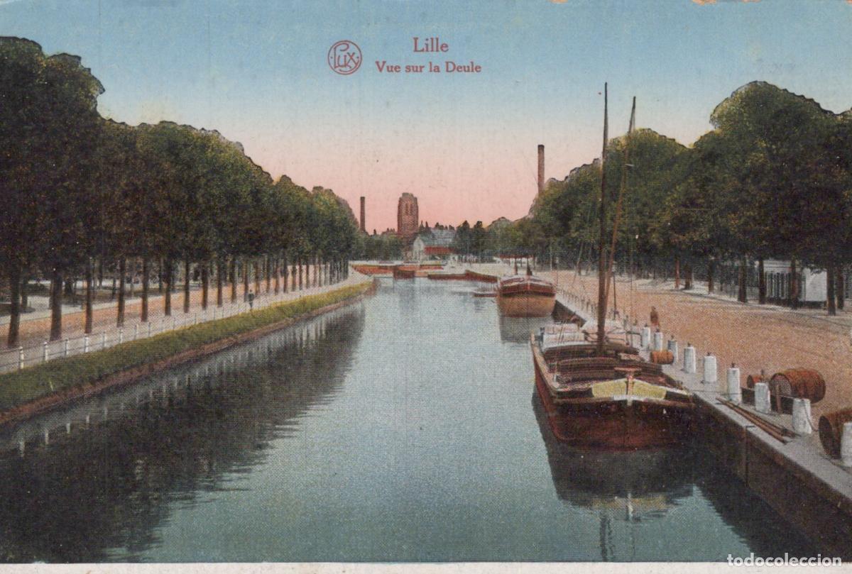 Postais: France Lille View Of The Deule River With Barges *YBC585