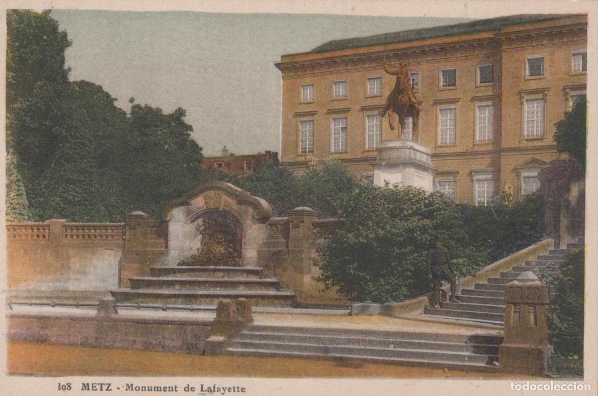 Cartoline: France Metz Lafayette Monument And Fountain Historic City View Unposted *YBC589