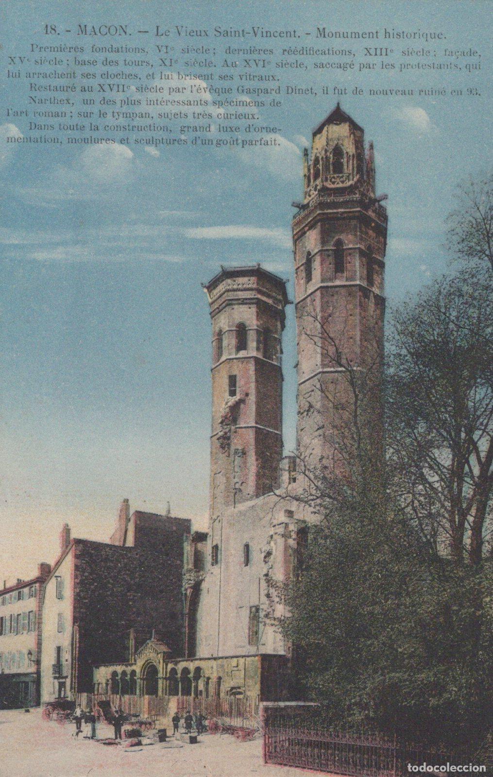 Cartoline: France Macon Old Saint Vincent Church Towers In Unposted *YBC929