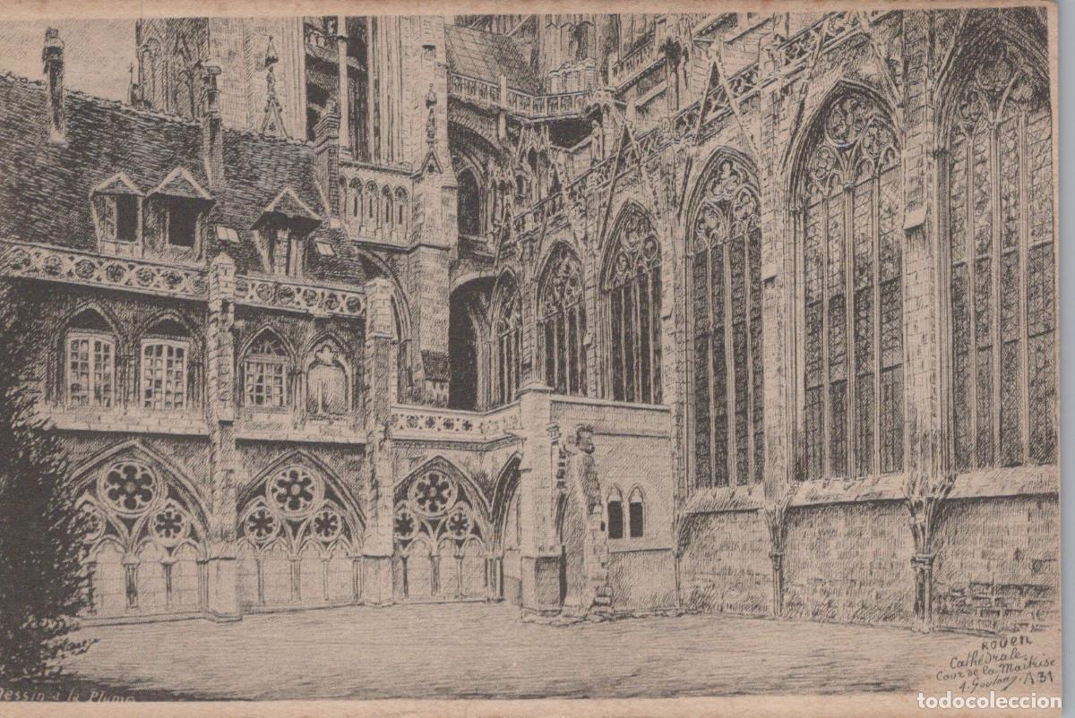 Cartoline: France Rouen Cathedral Cour De La Maitrise Gothic Architecture Unposted *YBC761