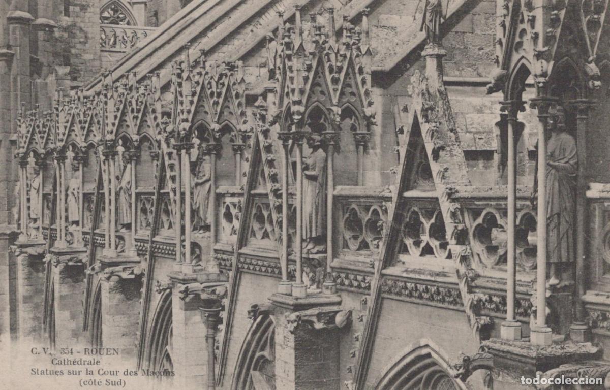 Postkarten: France Rouen Cathedral Statues On The Cour Des Macons South Unposted *YBC765