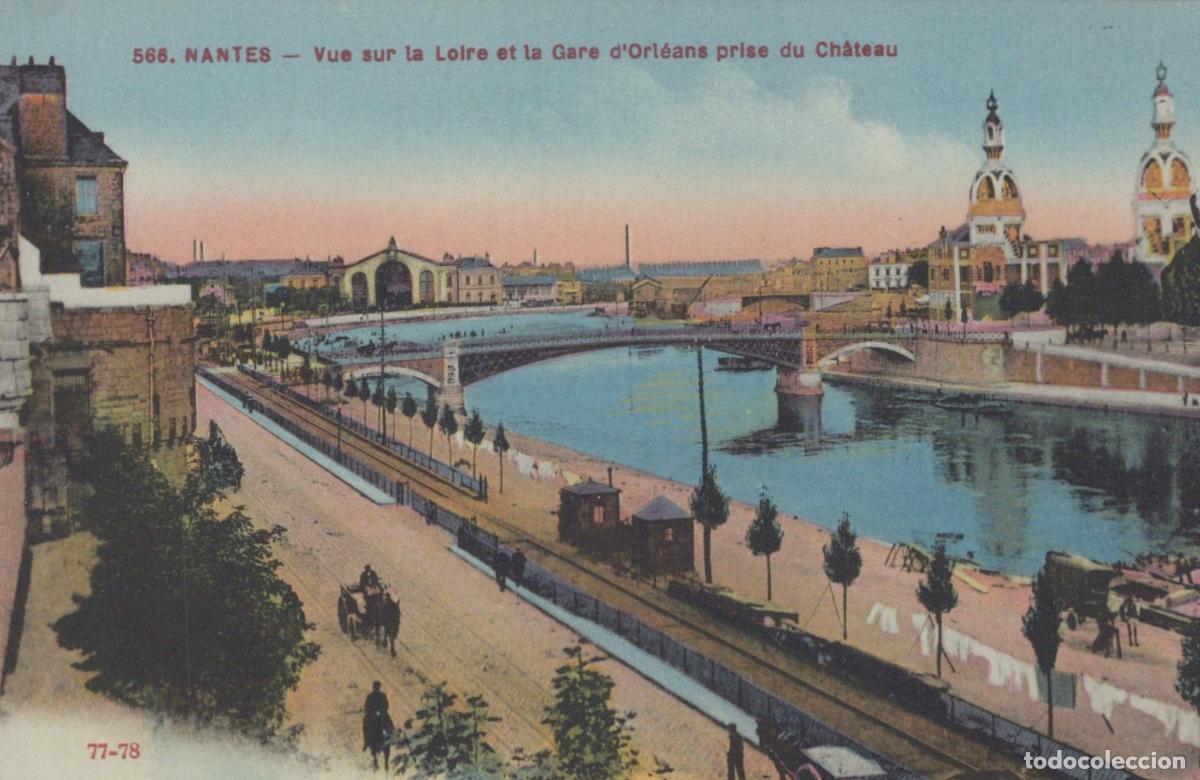 Postais: France Nantes View Of The Loire River And Orleans Station From Unposted *YBC725