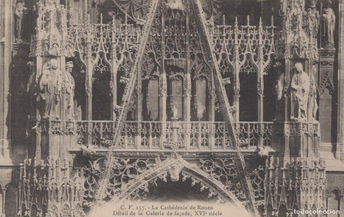 Postais: France Rouen Cathedral Facade Gallery Detail 16th Century Unposted *YBC841