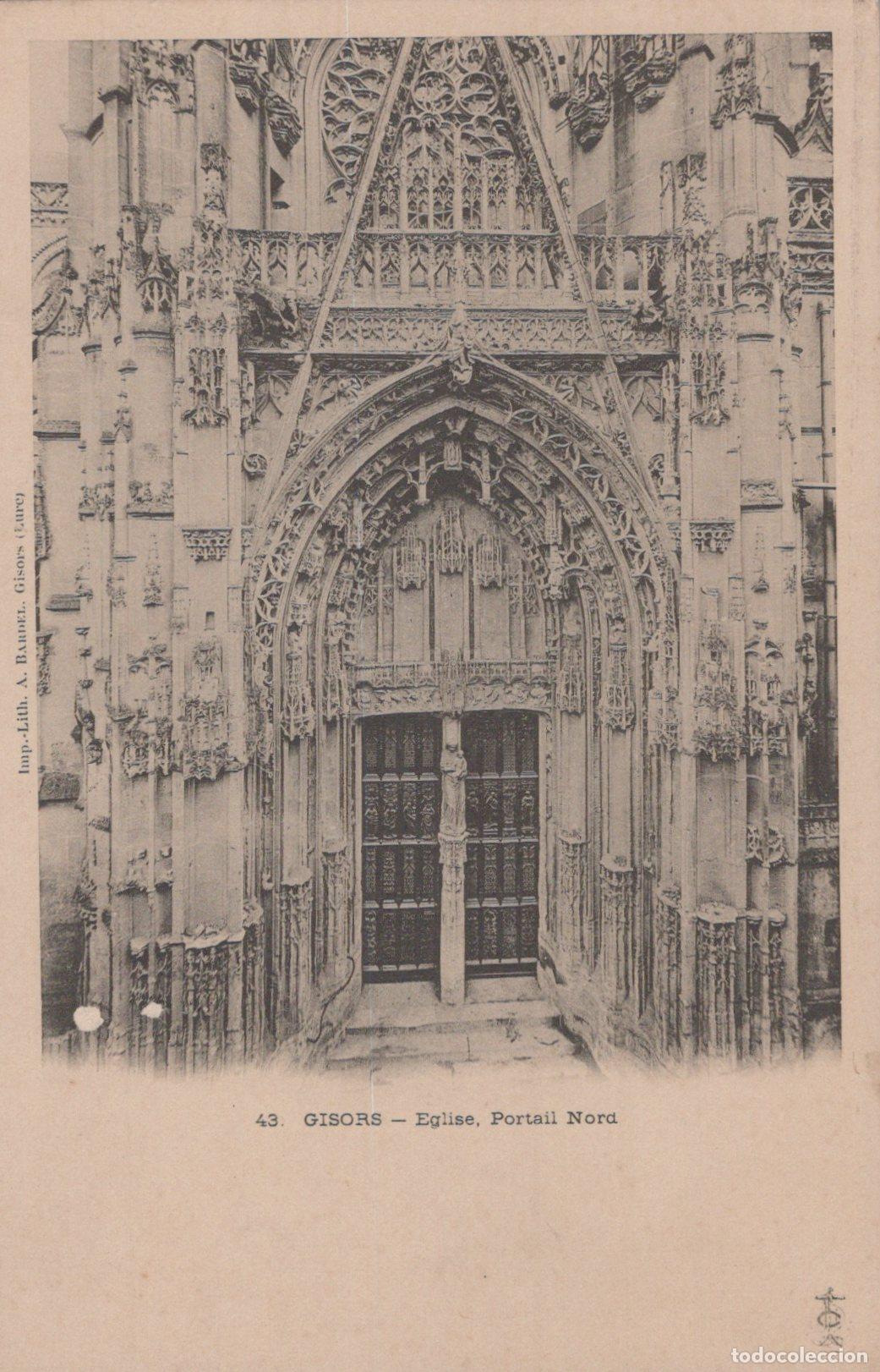 Postais: France Gisors Church North Portal Architectural Detail Unposted *YBC904