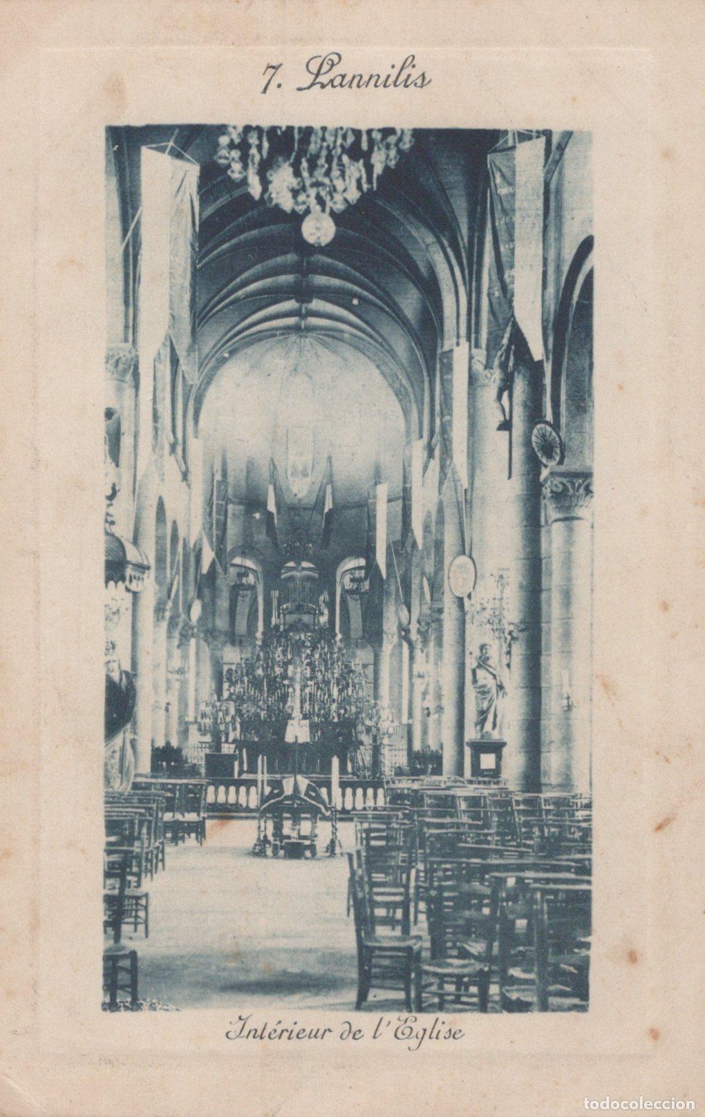 Postales: France Brittany Interior Of The Church In Lannilis Brittany Unposted *YBC908