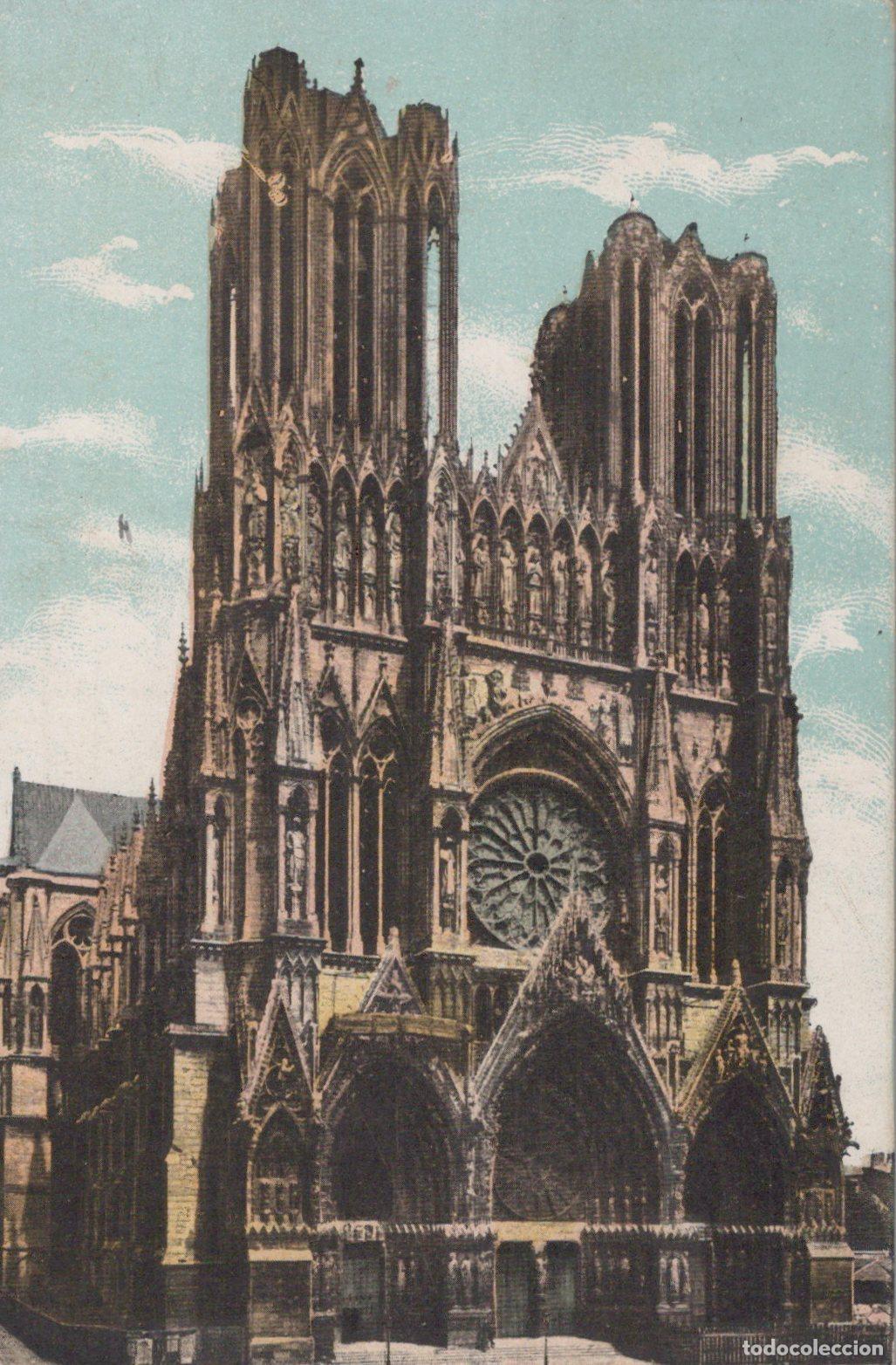 Postales: France Reims Cathedral Facade 51 Marne Unposted *YBC953
