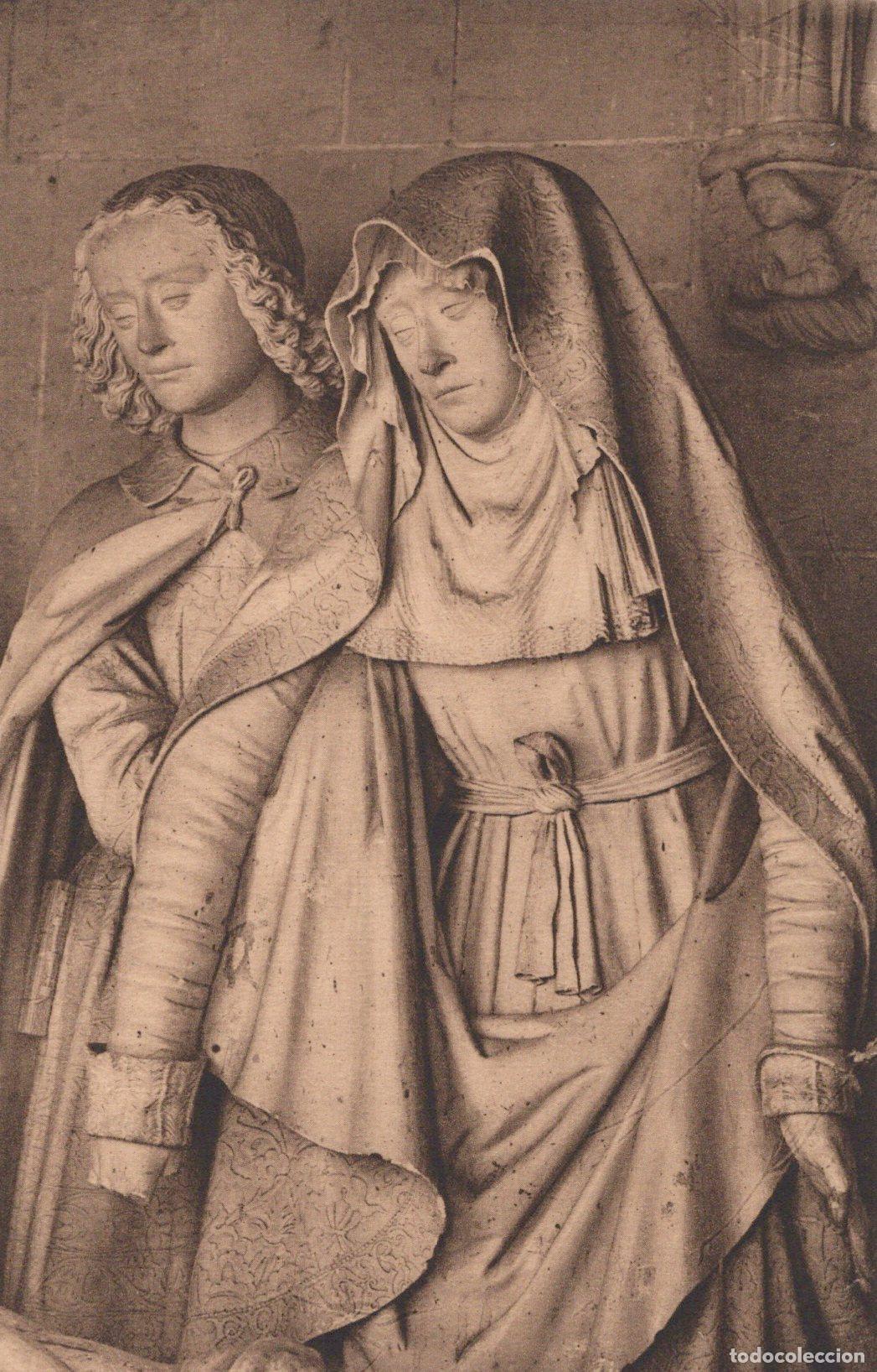 Postales: France Solesmes Abbey Sculpture Of Saint John And Virgin Mary Unposted *YBC994