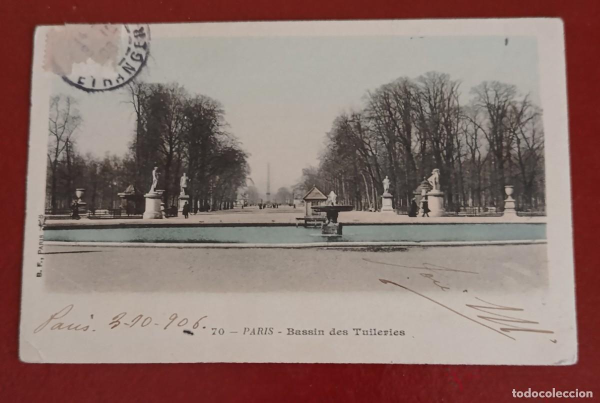 Postales: GRAN ESTANQUE REDONDO EN EL JARDIN DE LAS TULLERIAS 1906 - PAR&Iacute;S - FRANCIA