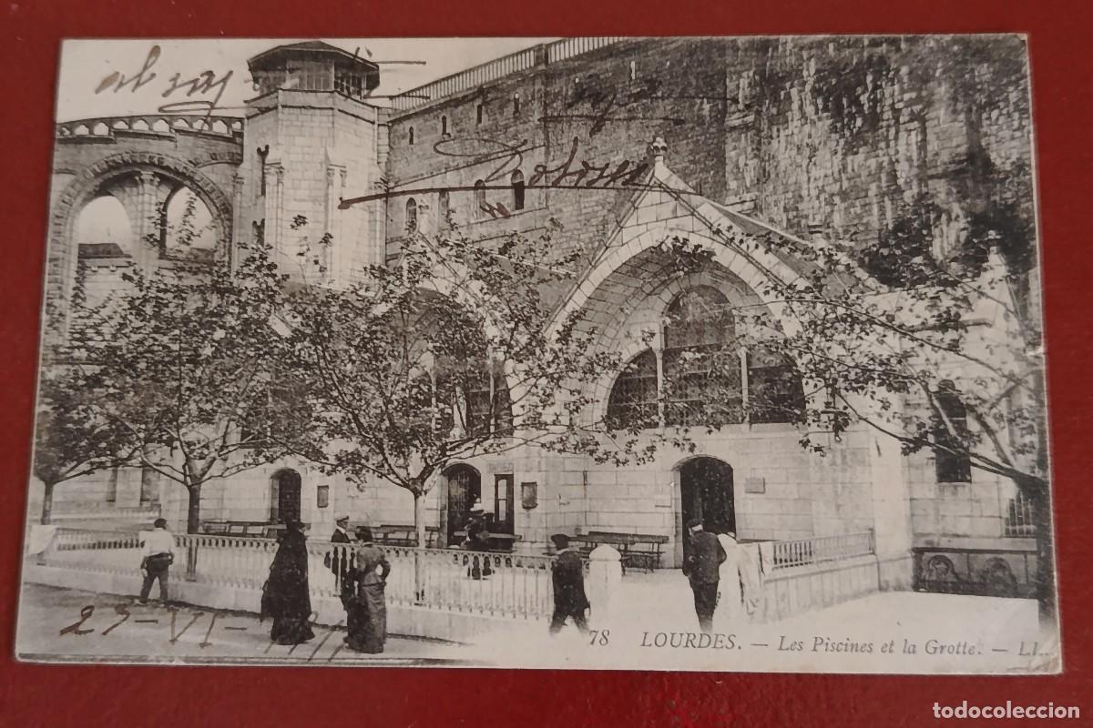 Postales: PISCINAS Y GRUTA DEL SANTUARIO DE LOURDES - FRANCIA 1917
