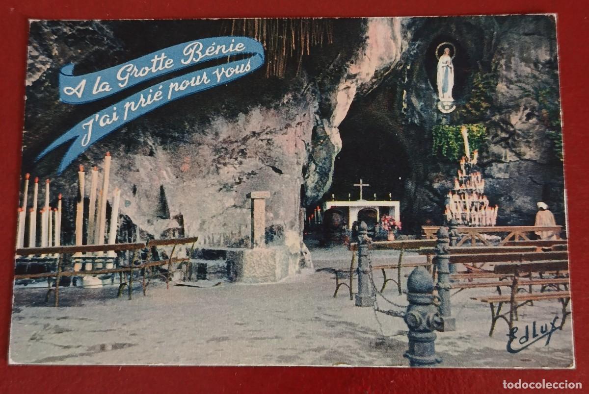 Postales: GRUTA DE MASSABIELLE EN LOURDES - EN LA GRUTA BENDITA HE REZADO POR TI - FRANCIA