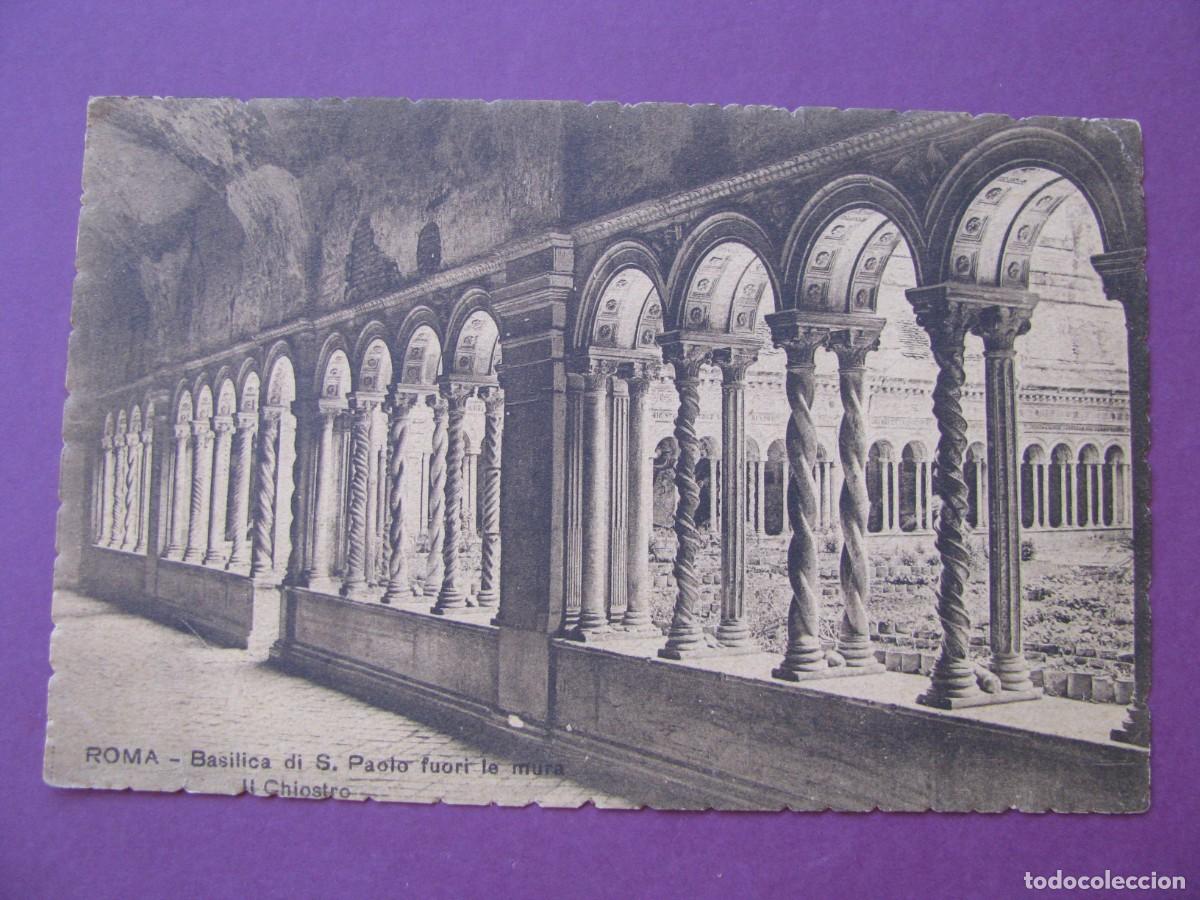 Postales: ANTIGUA POSTAL DE ITALIA. ROMA. BASILICA DI S. PAOLO FUORI LE MURA. CIRCULADA