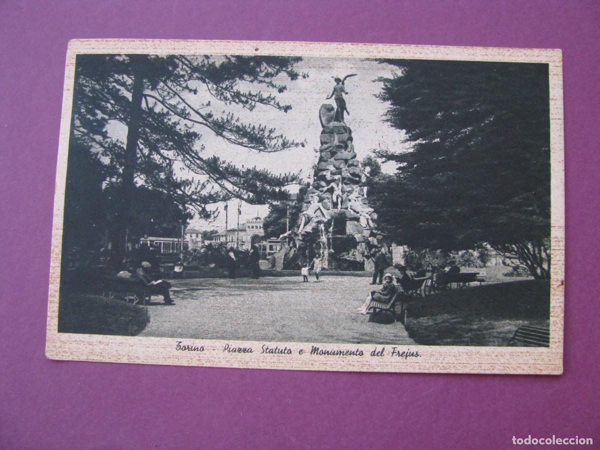 Postales: POSTAL DE ITALIA. TORINO. PIAZZA STATUTO E MONUMENTO DEL FREJUS. CIRCULADA 1939