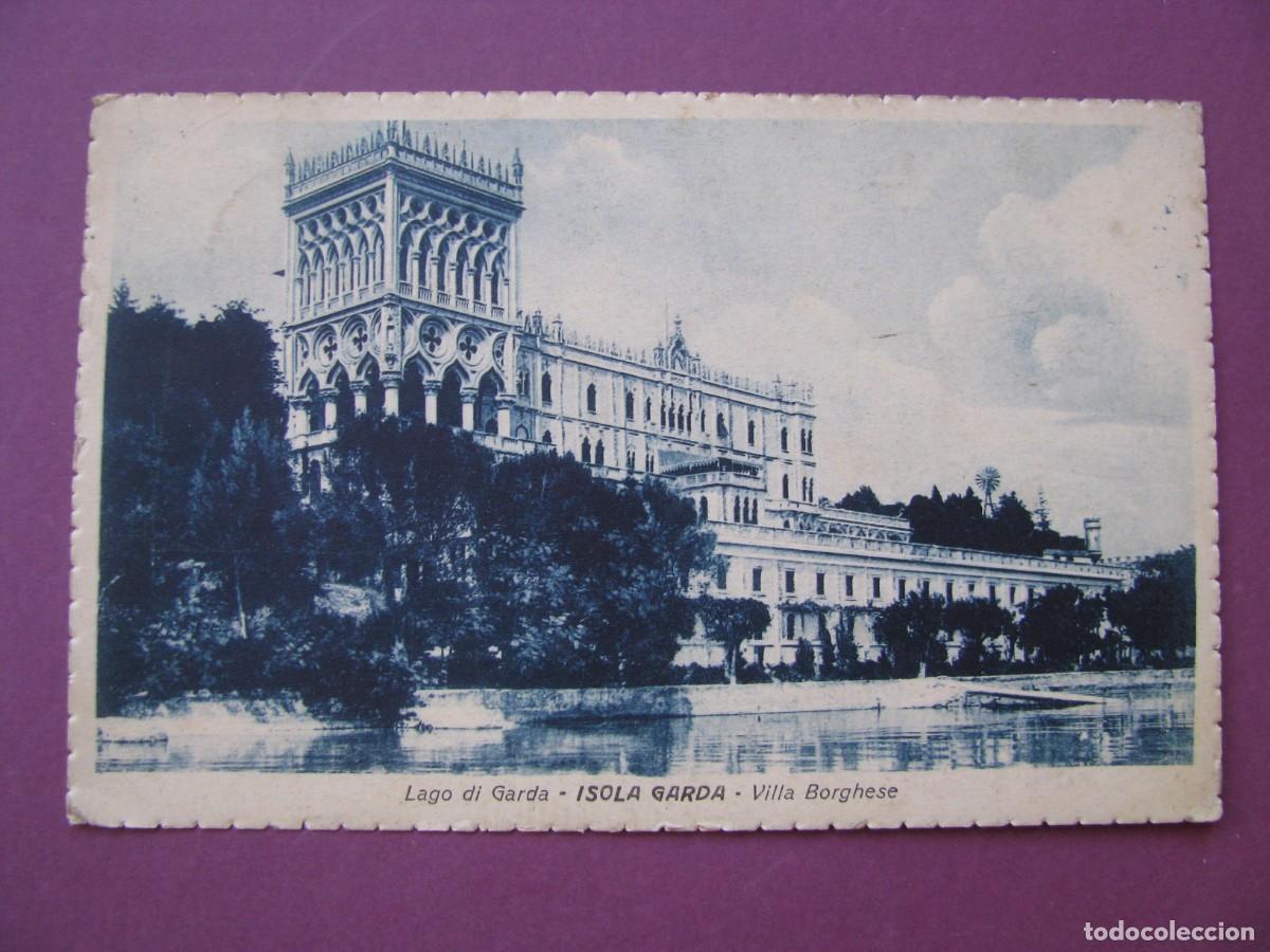 Postales: POSTAL DE ITALIA. LAGO DI GARDA. ISOLA GARDA. CIRCULADA 1927