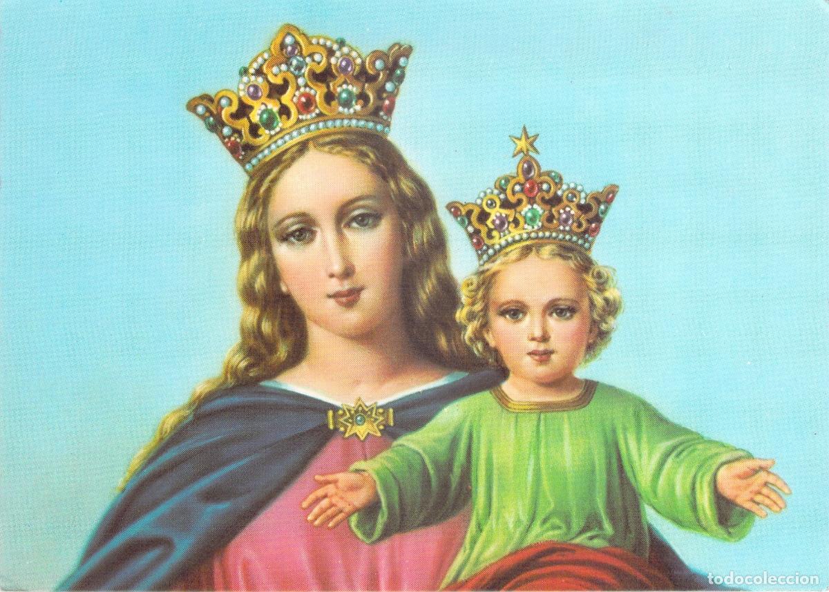 Postales: Postal de Mar&iacute;a Auxiliadora, detalle del cuadro de la Bas&iacute;lica de Tur&iacute;n