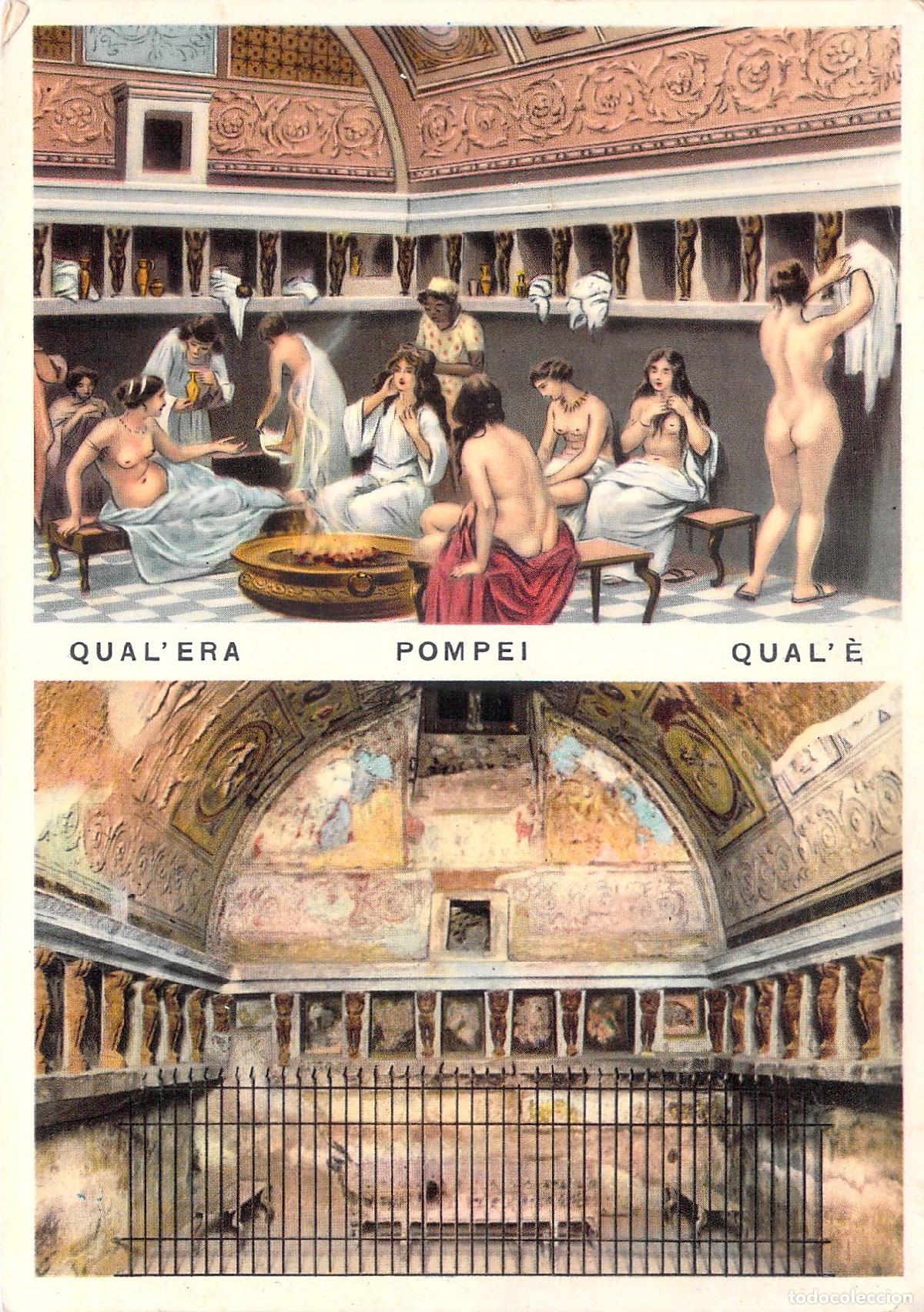 Postales: Postal de las Termas del Foro en Pompeya Italia