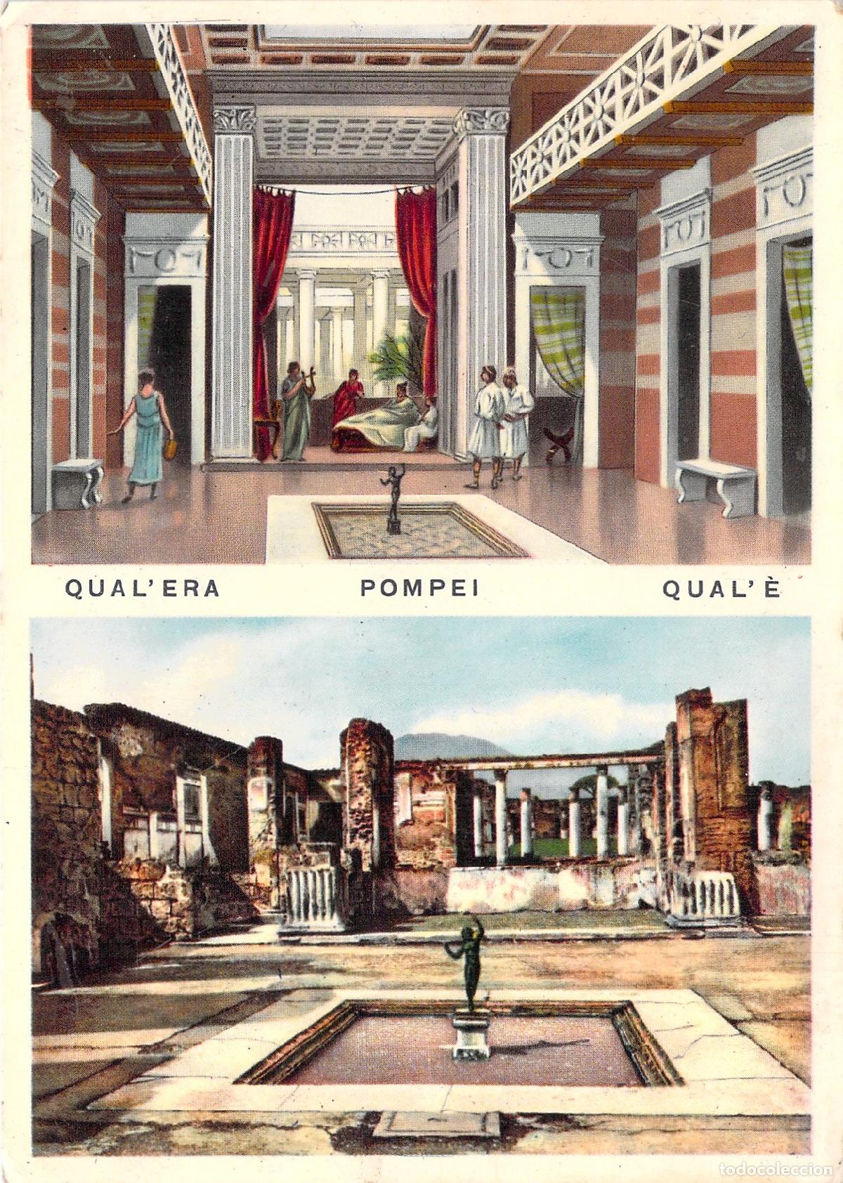 Postales: Postal de la Casa del Fauno en las ruinas de Pompeya