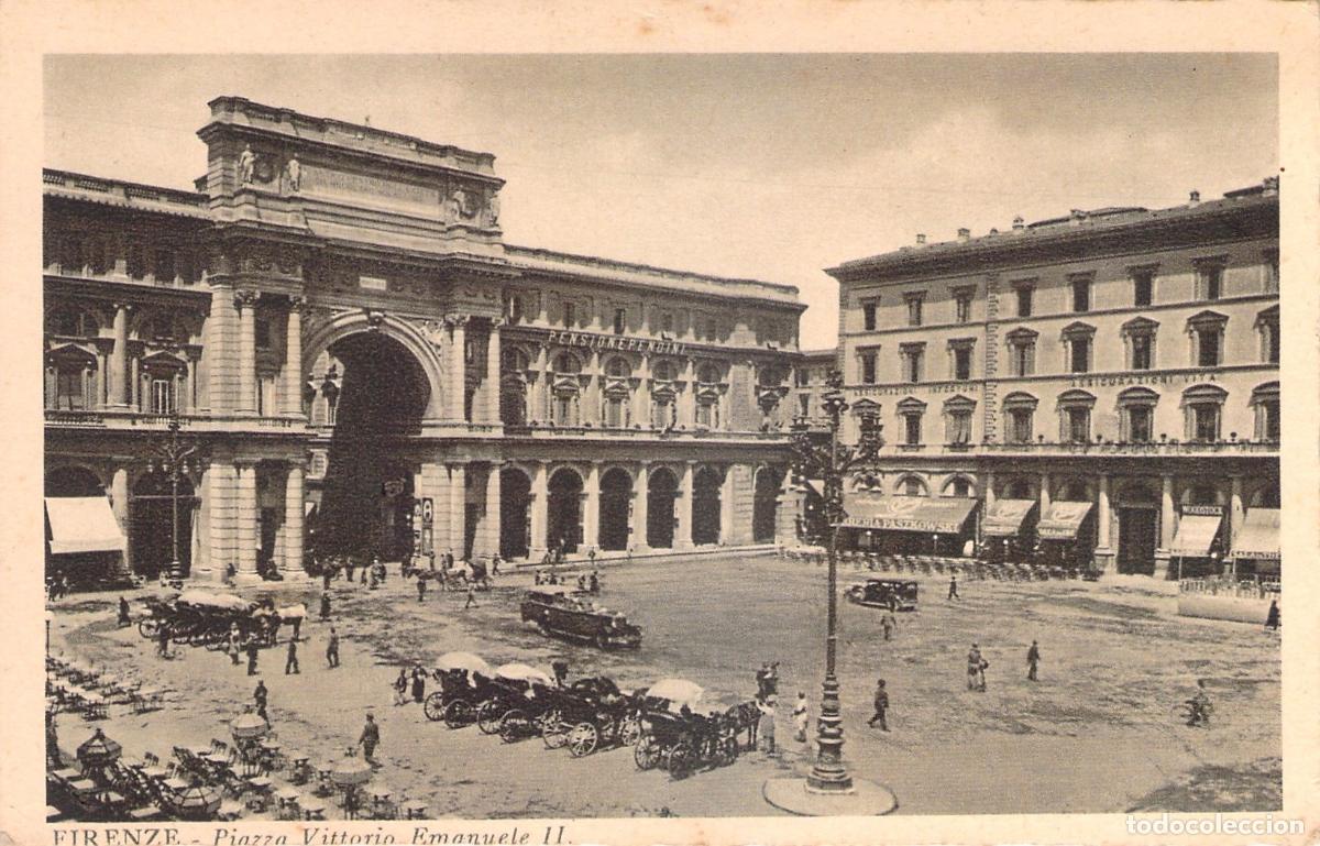 Postales: Postal de Piazza Vittorio Emanuele II en Florencia, Italia
