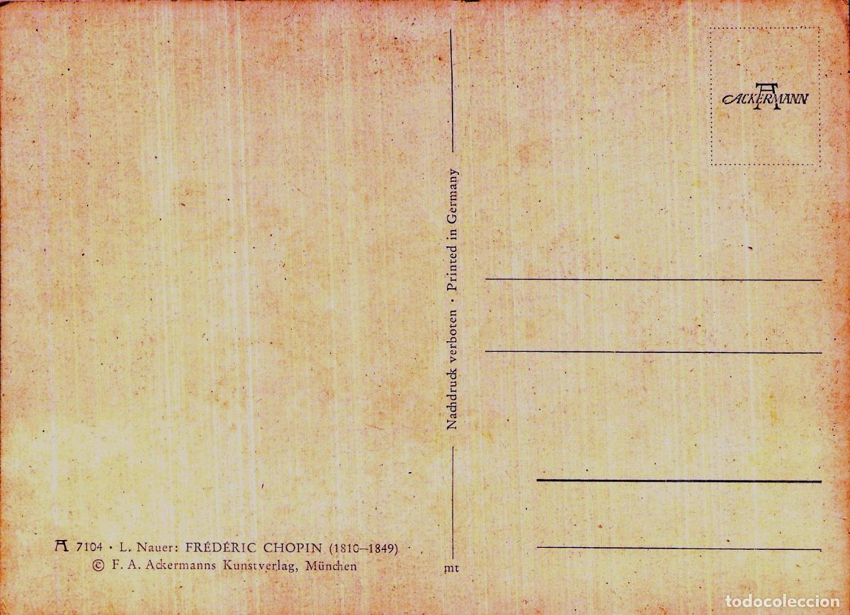 Postales: Postal de Fr&eacute;d&eacute;ric Chopin Retrato de Compositor - Foto 2