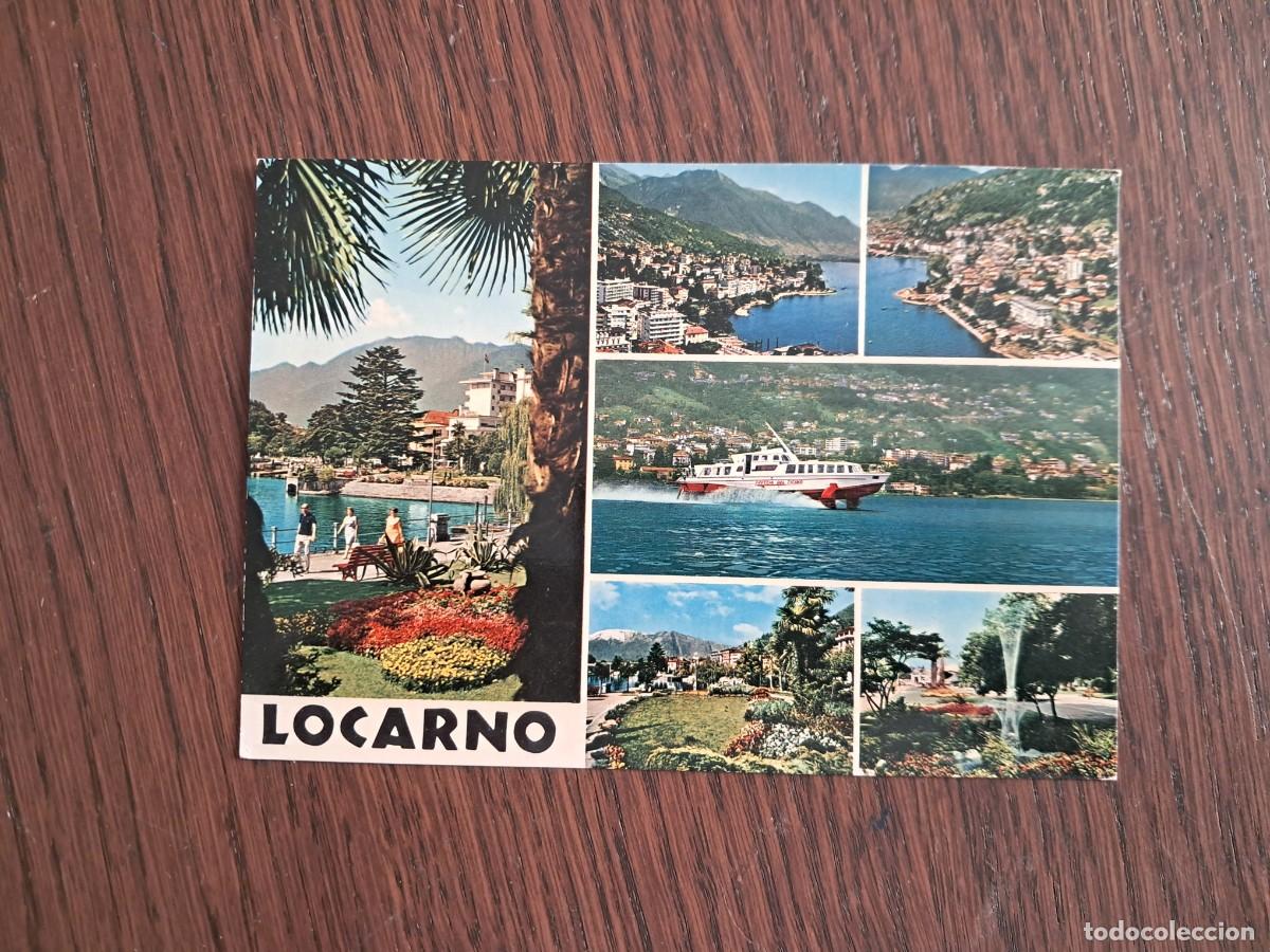 Postales: postal de Suiza, diferentes vistas de Locarno, a&ntilde;os 70.