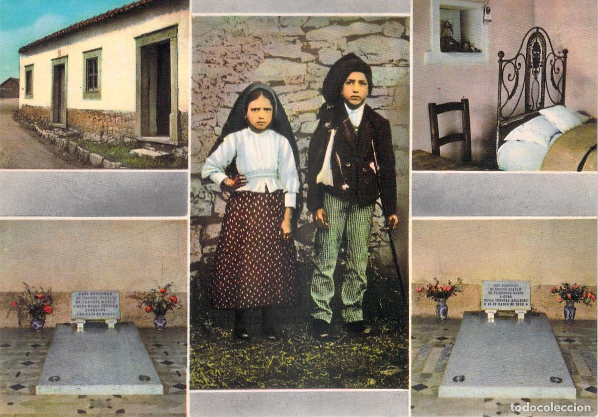 Postales: Postal de F&aacute;tima con Francisco y Jacinta Marto
