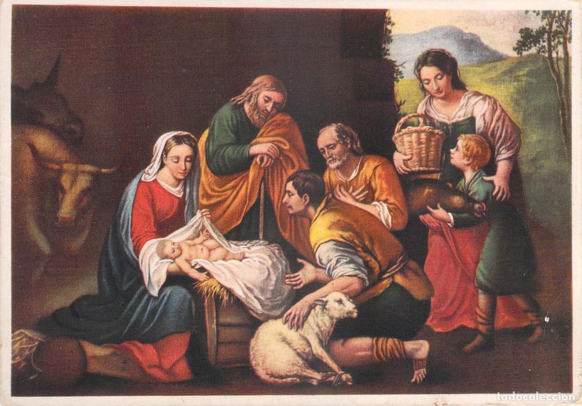 Postales: Postal con pintura del Nacimiento de Jes&uacute;s por Murillo, Pinacoteca Vaticana