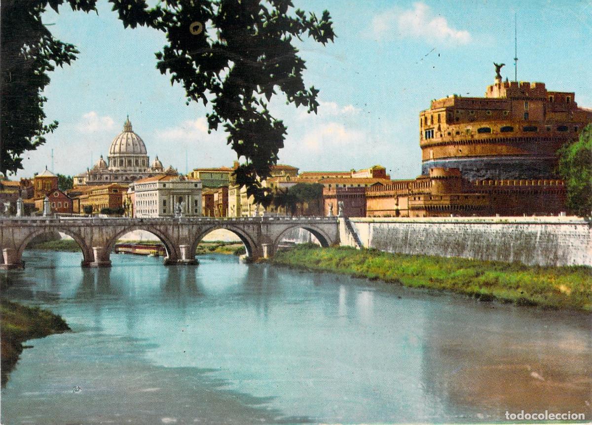 Postales: Postal de Roma, Puente y Castillo de Sant'Angelo