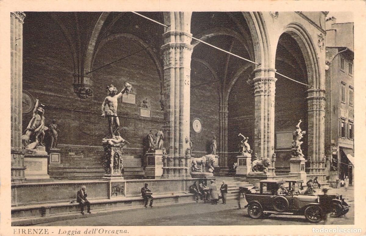 Postales: Postal de la Loggia dei Lanzi en Florencia