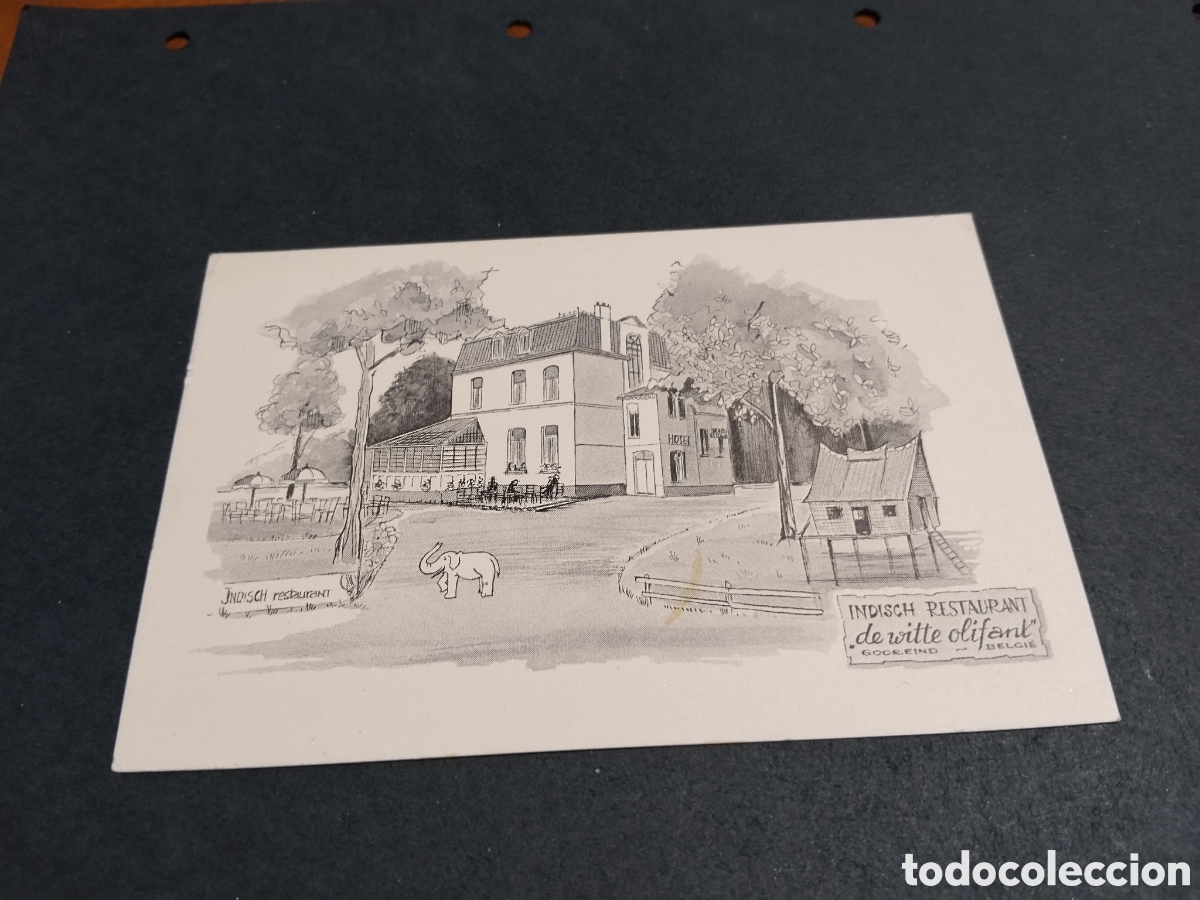 Postales: Postal dibujo,de witte olifant, Restaurante,gooreind