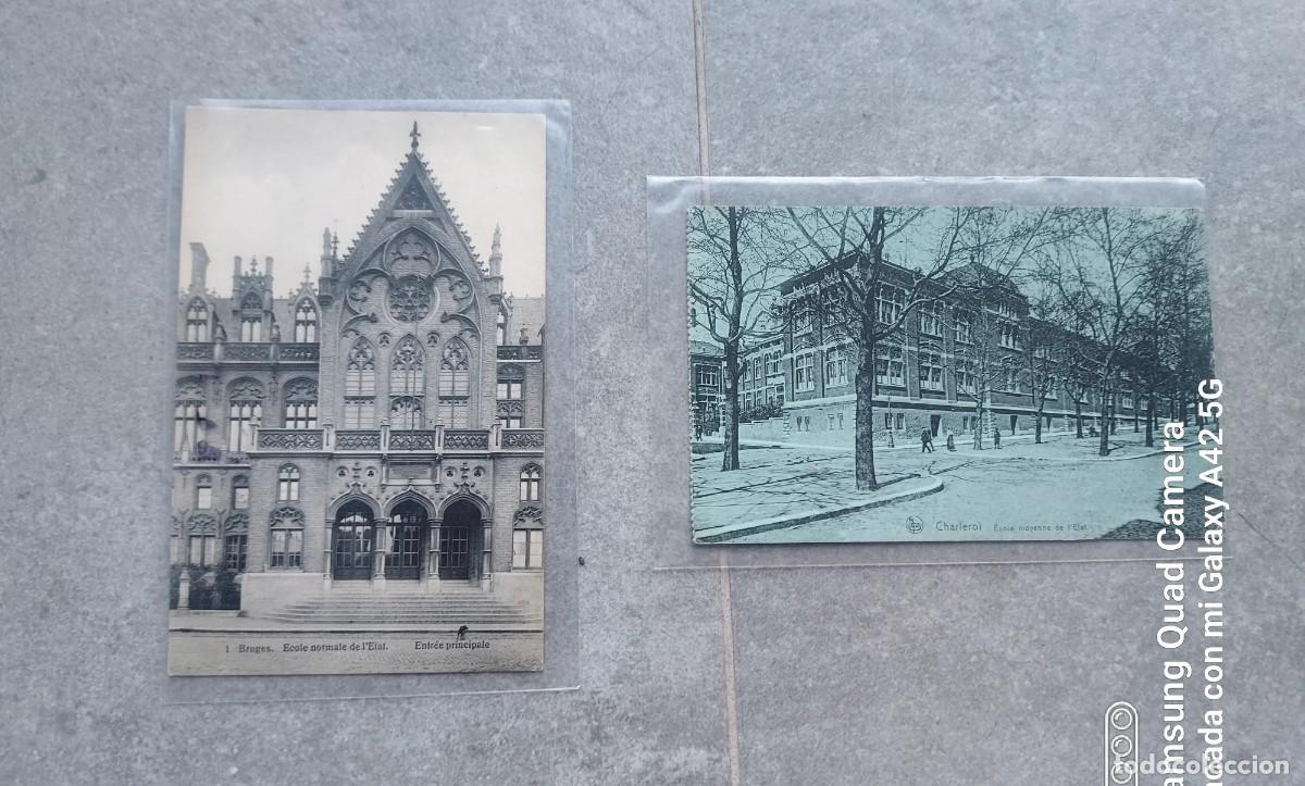 Postales: Conjunto de dos postales antiguas, escuelas europeas