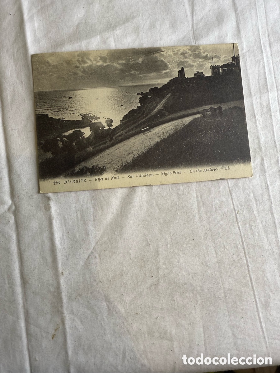 Postales: Postal antigua Biarritz &ndash; Effet de Nuit sur l&rsquo;Atalaye &ndash; Francia &ndash; a&ntilde;os 1910&ndash;20