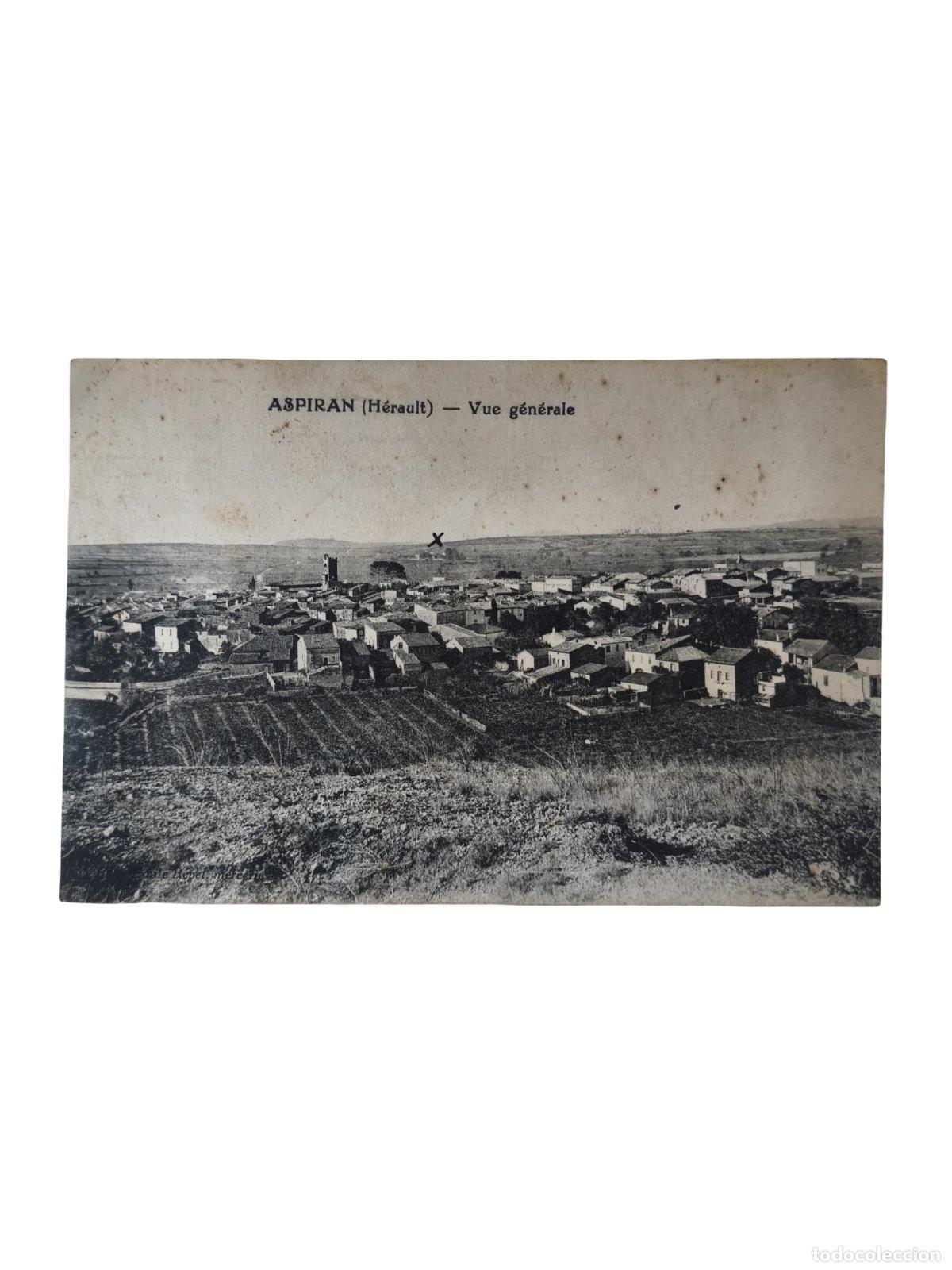 Postales: Postal Antigua Aspiran H&eacute;rault Vue G&eacute;n&eacute;rale Francia M. C. Montpellier Circular 1928 14x9 cm