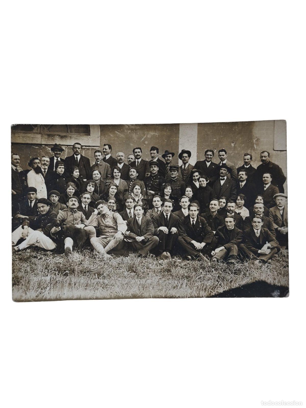 Fotografía Antigua Retrato Numeroso Grupo Hombres y Mujeres Militantes Mútua ...