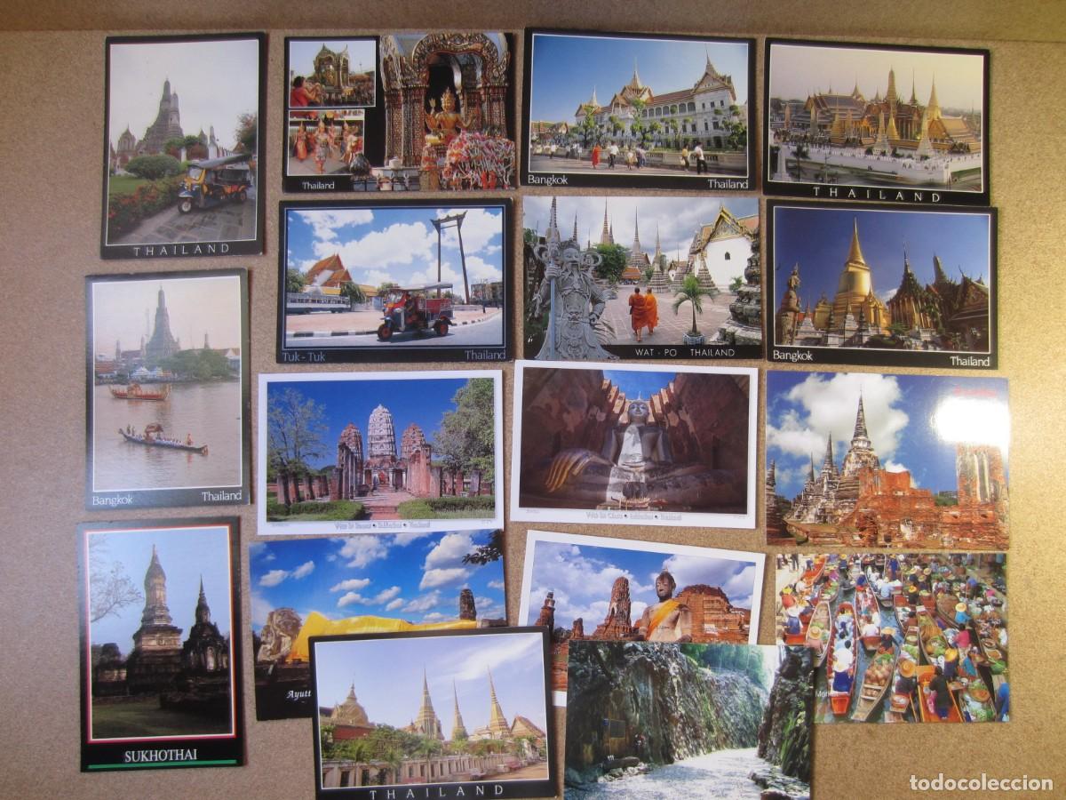 Postcards: Lote de 17 Postales de Tailandia Bangkok Sukhothai Ayutthaya Tuk-tuks Wat-po