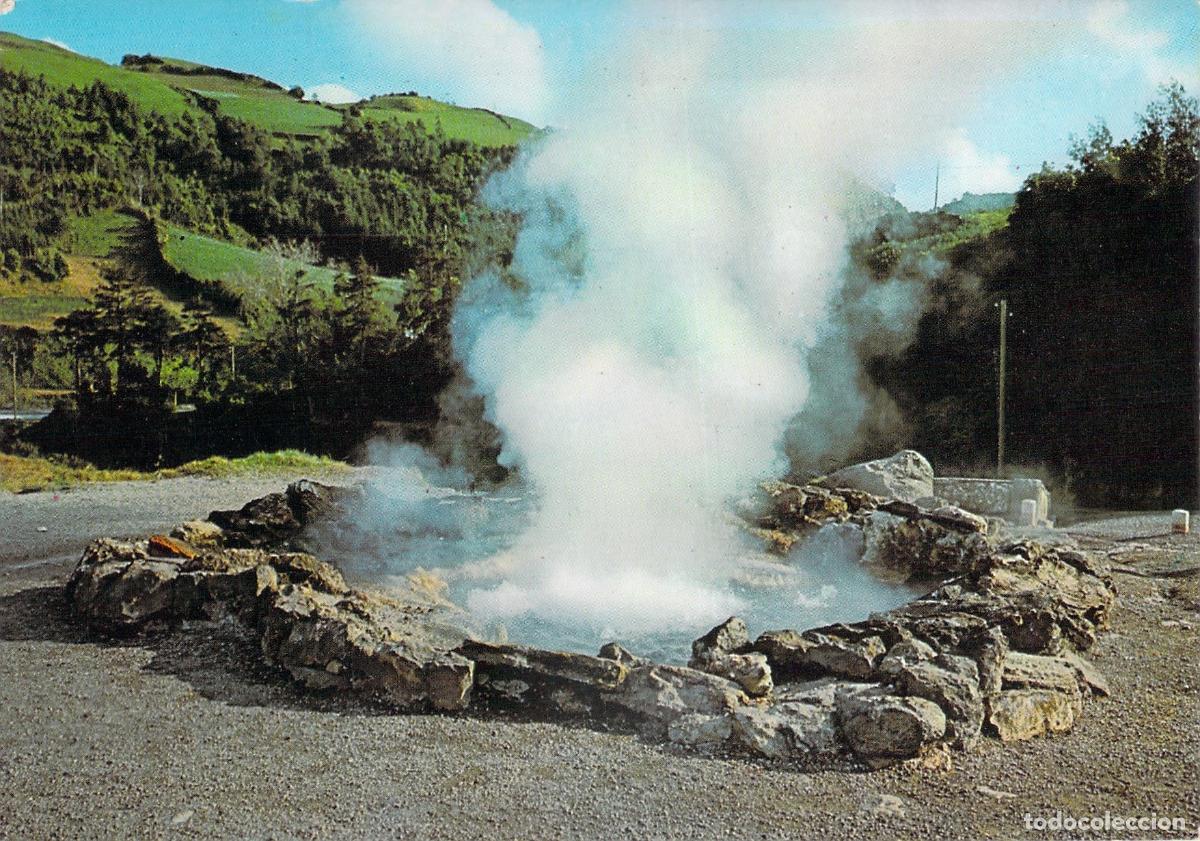 Postales: Postal de las aguas termales de Furnas en las Islas Azores