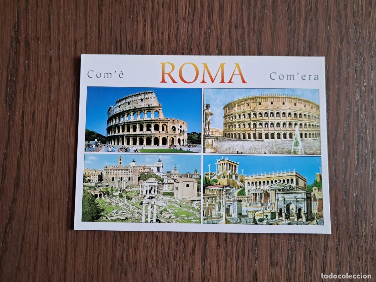 Postales: postal de Italia, diferentes vistas de Roma, Coliseo ....