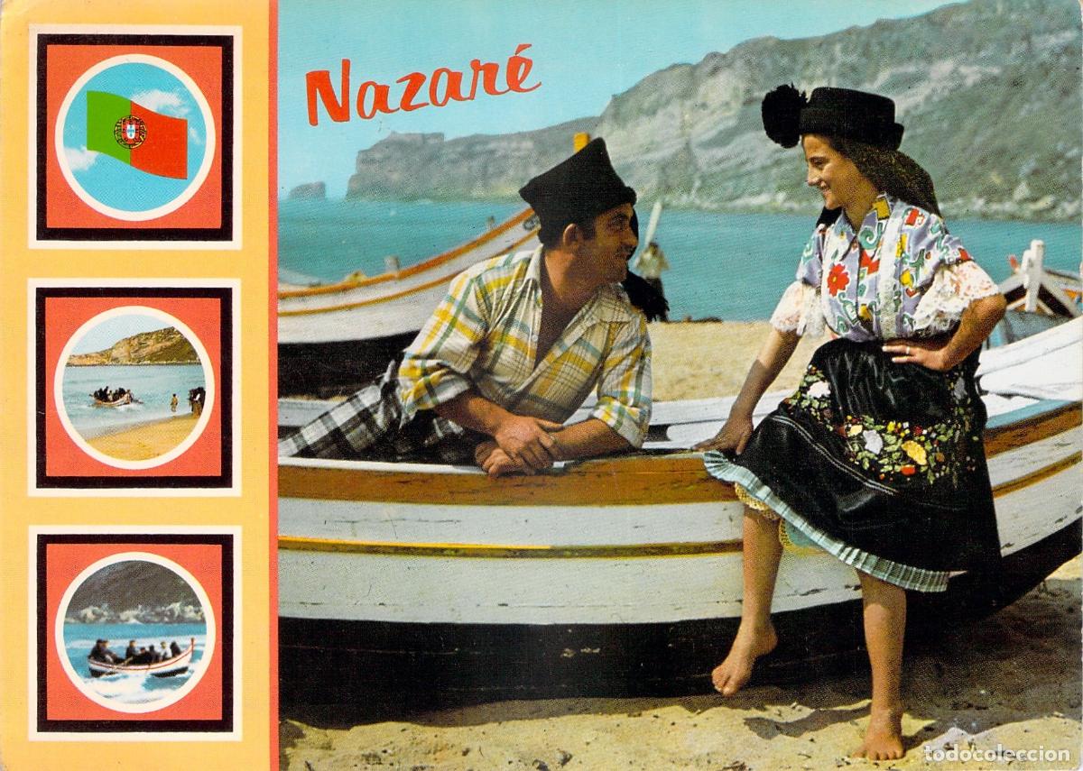 Postales: Postal de Nazar&eacute;, Portugal - Escena con traje t&iacute;pico