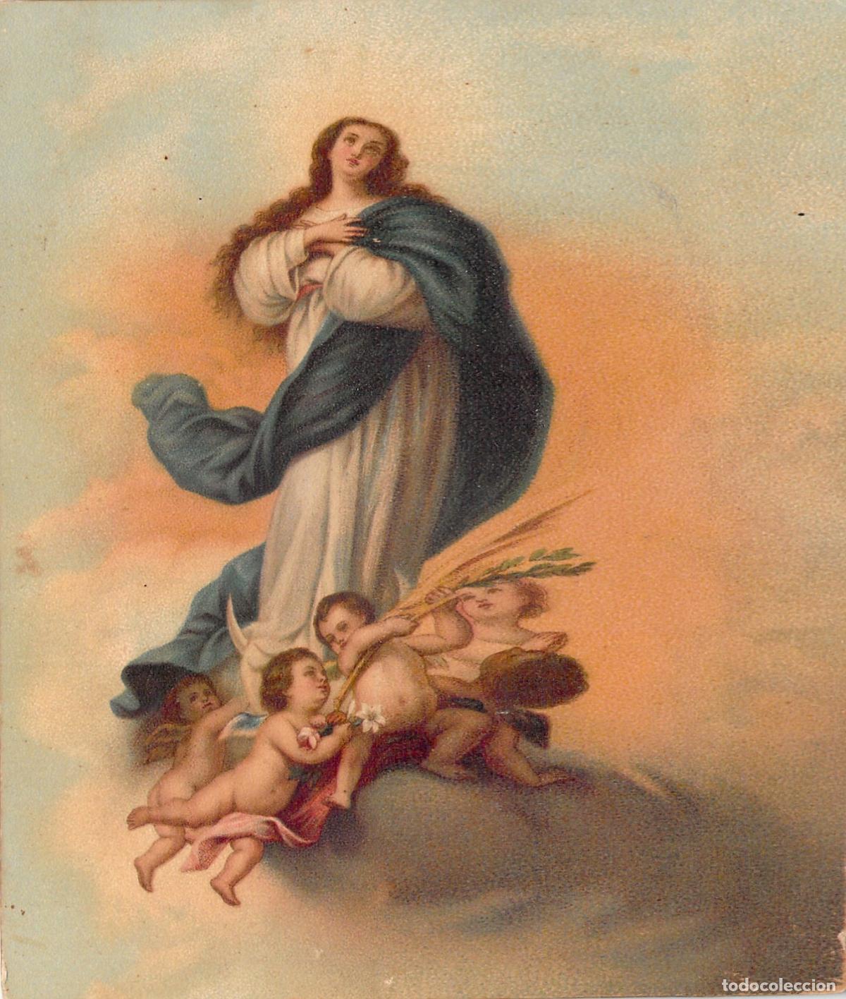 Postales: Postal de la Inmaculada Concepci&oacute;n basada en obra de Murillo