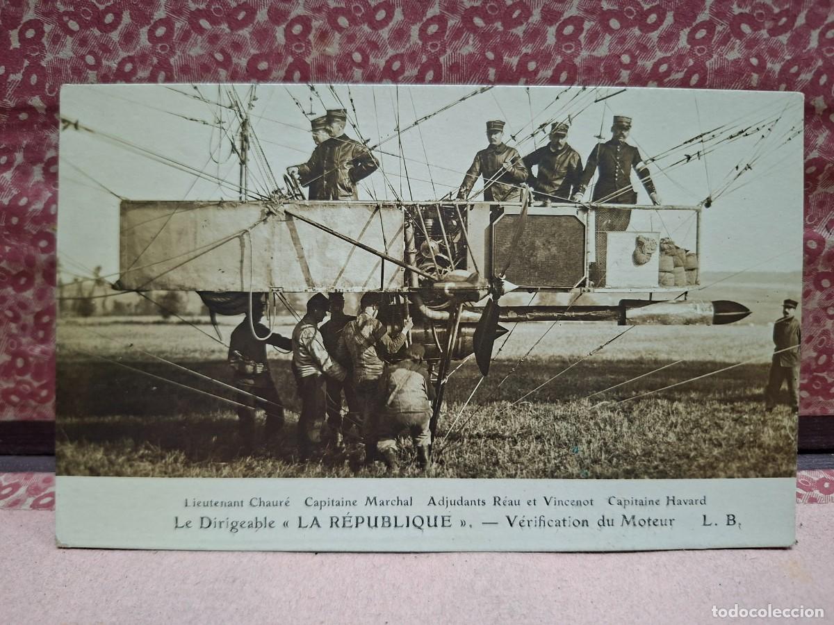 Postales: ANTIGUA FOTOGRAFIA TARJETA POSTAL MILITAR DIRIGIBLE ZEPPELIN ? LA REPUBLICA FRANCIA