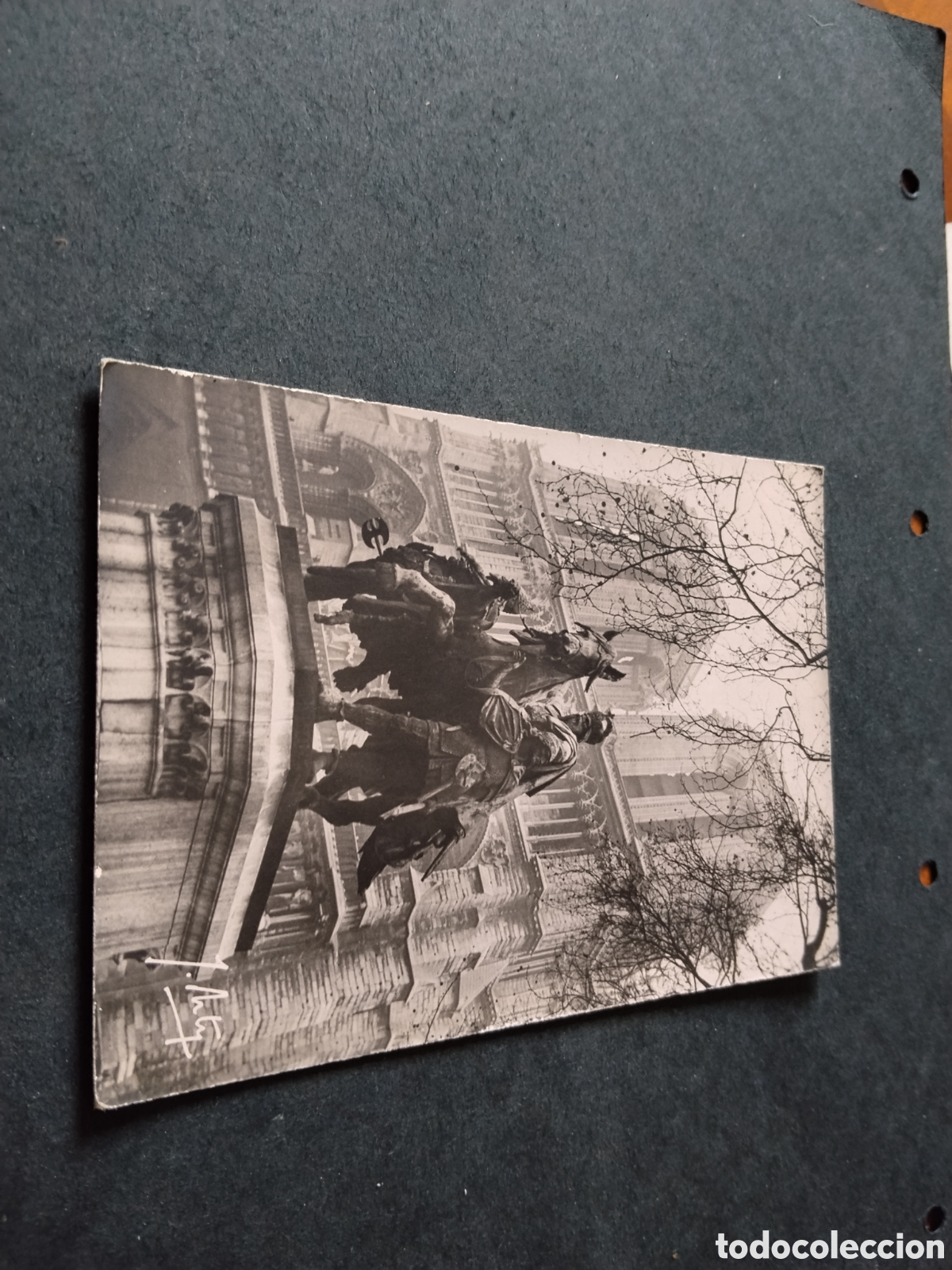 Postales: Postal antigua Paris notre dame y estatua de Carlo Magno