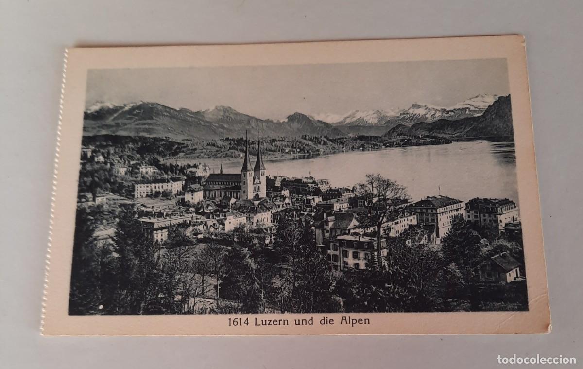 Postkarten: Suiza/Switzerland Luzern, Black&White - und die Alpen
