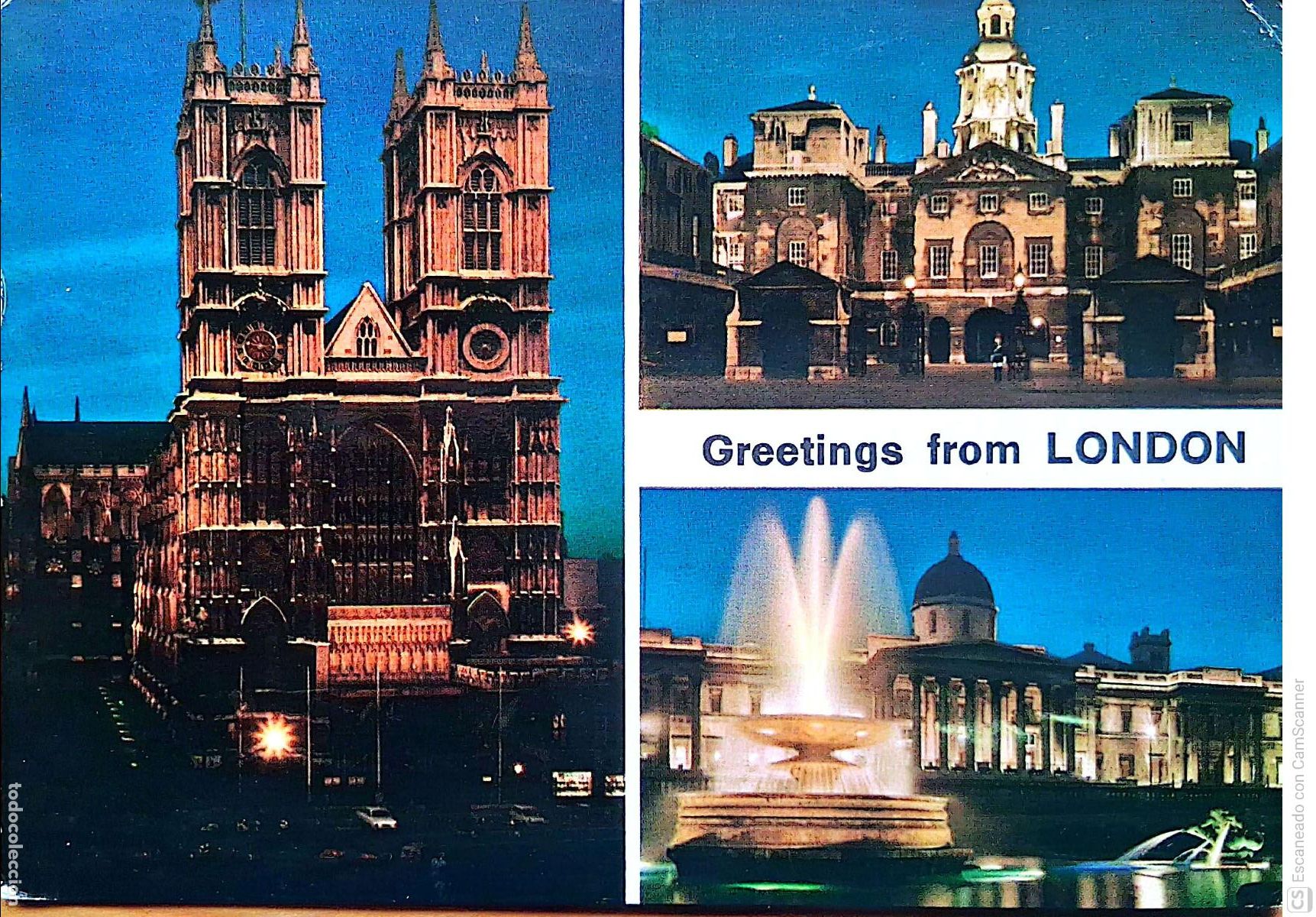 Postales: Londres. 2L72 Vistas varias. Usada con sello. Color