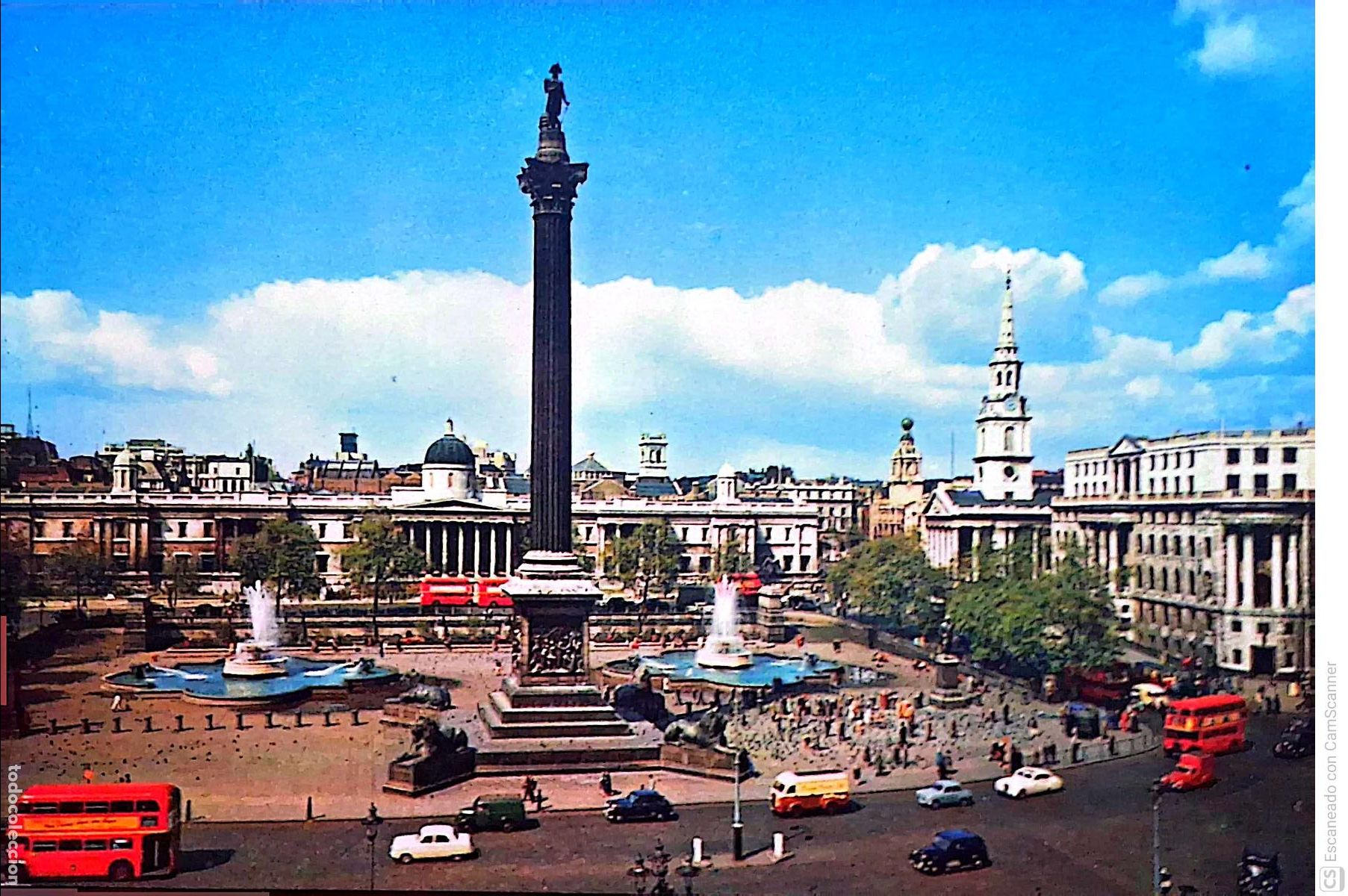 Postales: Londres. 957 Trafalgar Square and Nelson's Column. Nueva. Color