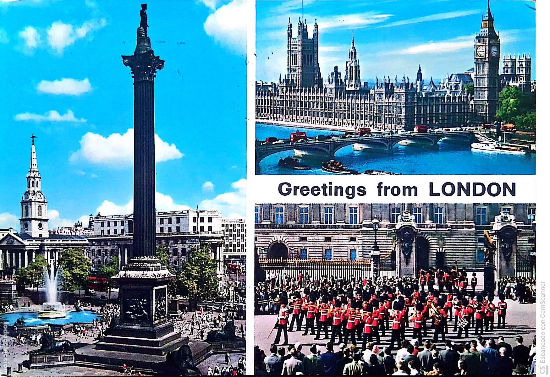 Postales: Londres. Vistas varias. Usada con sello. Color