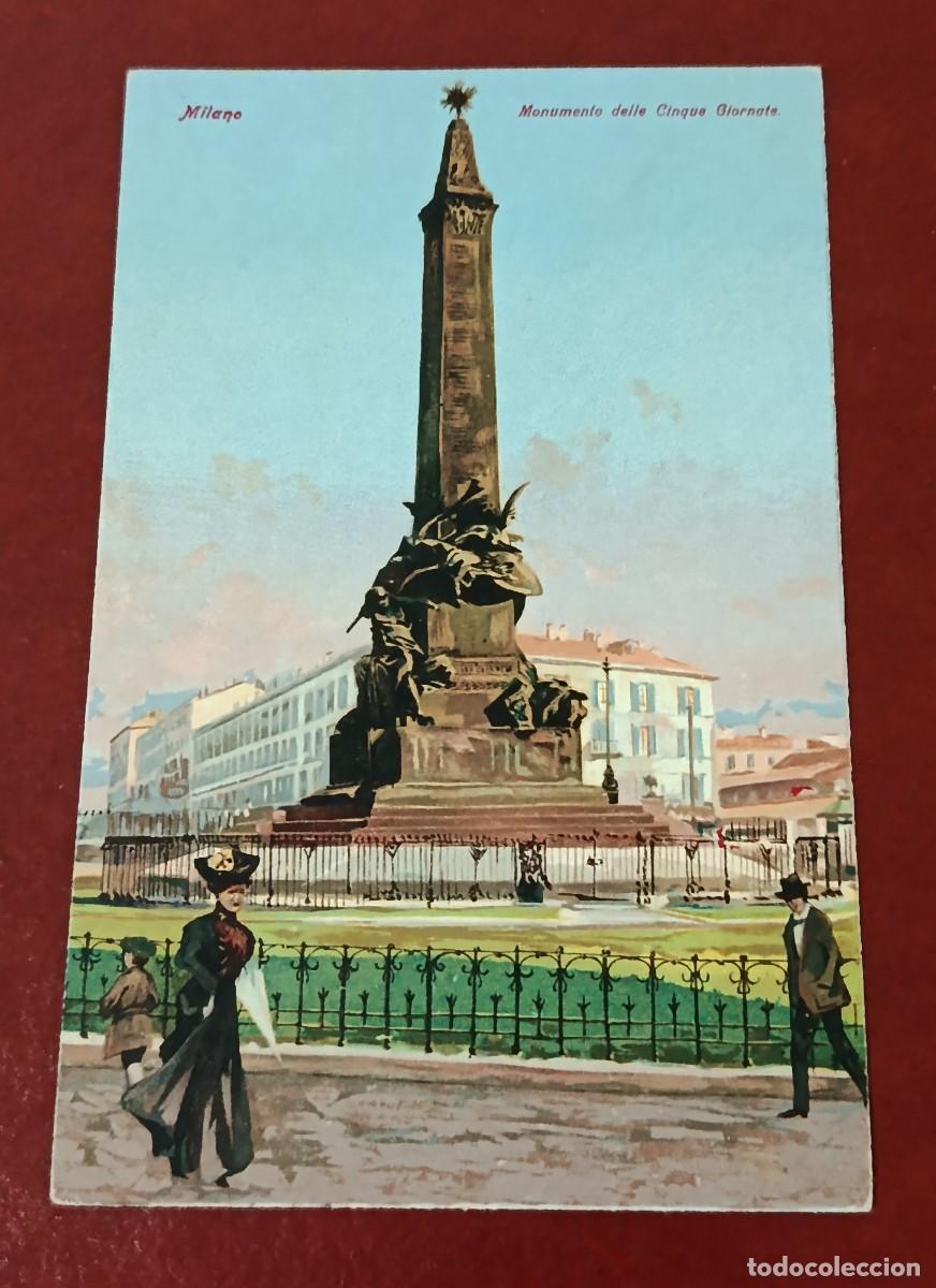Postales: POSTAL COLOREADA MONUMENTO DE LAS CINCO JORNADAS - MIL&Aacute;N - ITALIA CIRCA 1900