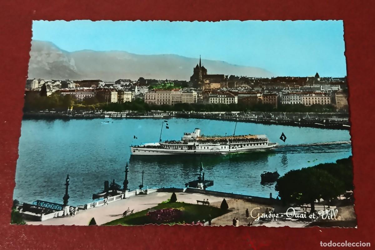 Postales: TARJETA POSTAL VISTA PANORAMICA DE RADA DE GINEBRA - LAGO LEMAN - SUIZA